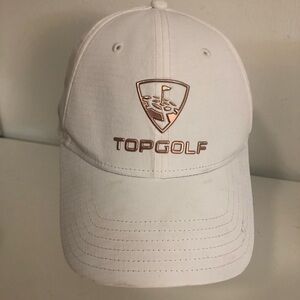 Topgolf White Cap with Rose-gold Logo